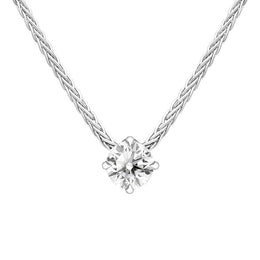 18ct White Gold 0.31ct Diamond Brilliant Cut Solitaire Necklace BLC-191