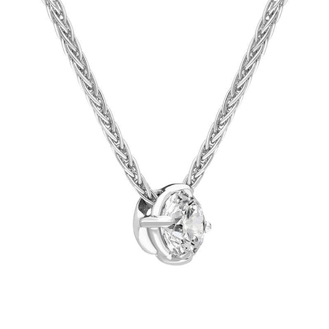 18ct White Gold 0.31ct Diamond Brilliant Cut Solitaire Necklace BLC-191