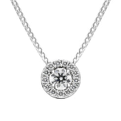 18ct White Gold 0.34ct Diamond Round Cluster Pendant BLC-227