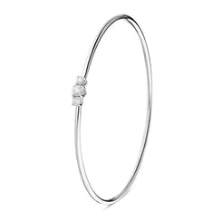 18ct White Gold 0.34ct Diamond Trilogy Slim Bangle BLC-235