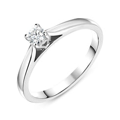 18ct White Gold 0.38ct Diamond Claw Set Solitaire Ring R559