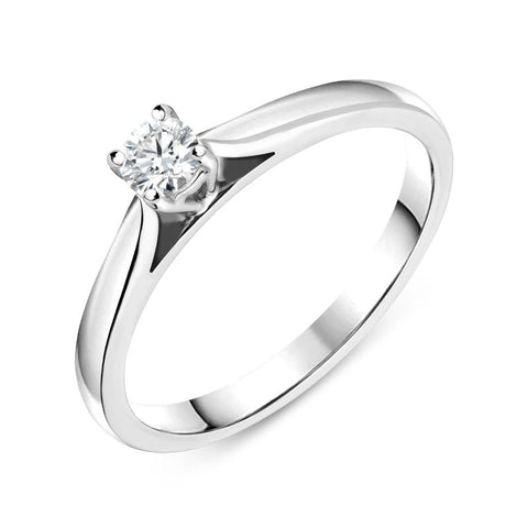 18ct White Gold 0.38ct Diamond Claw Set Solitaire Ring R559