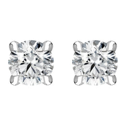 18ct White Gold 0.50ct Diamond Claw Set Solitaire Stud Earrings BLC-188