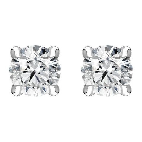 18ct White Gold 0.50ct Diamond Claw Set Solitaire Stud Earrings BLC-188