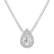 18ct White Gold 0.40ct Diamond Pave Pear Necklace BLC-196