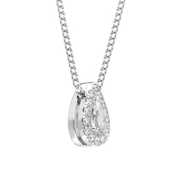 18ct White Gold 0.40ct Diamond Pave Pear Necklace BLC-196