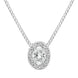 18ct White Gold 0.44ct Diamond Pave Oval Necklace, BLC-197.