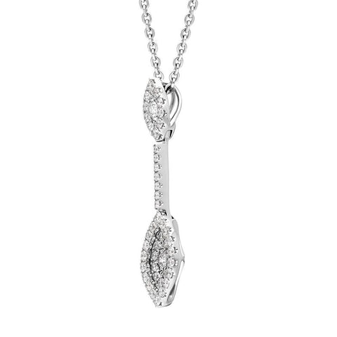 18ct White Gold 0.45ct Diamond Marquise Drop Necklace PJW-093