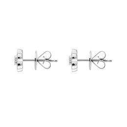 18ct White Gold 0.48ct Diamond Flower Cluster Stud Earrings