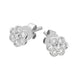 18ct White Gold 0.48ct Diamond Flower Cluster Stud Earrings