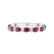 18ct White Gold 0.48ct Ruby Diamond Half Eternity Wave Ring FEU-2284