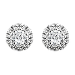 18ct White Gold 0.53ct Diamond Claw Set Pave Round Stud Earrings BLC-189