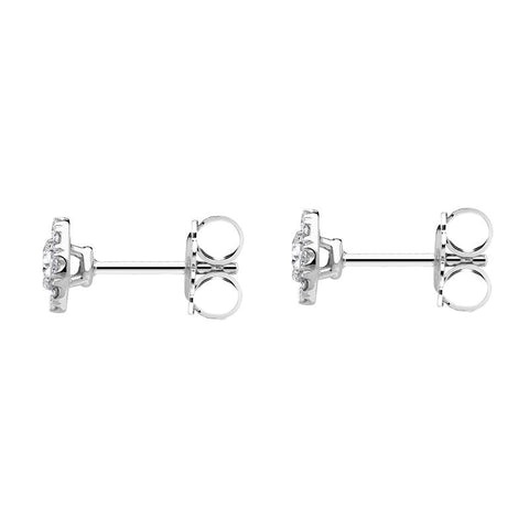 18ct White Gold 0.53ct Diamond Claw Set Pave Round Stud Earrings BLC-189