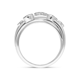 18ct White Gold 0.55ct Diamond Three Row Bubble Ring 14997A8