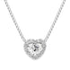 18ct White Gold 0.56ct Diamond Pave Heart Necklace, BLC-198.