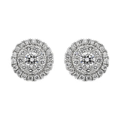 18ct White Gold 0.56ct Diamond Round Cluster Stud Earrings E2569