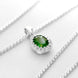 18ct White Gold 0.56ct Emerald Diamond Oval Necklace, FEU-1934.