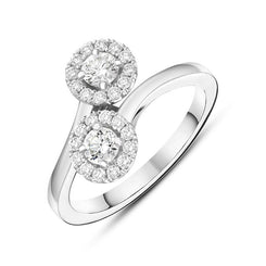 18ct White Gold 0.60ct Diamond Double Cross Over Ring BLC-167