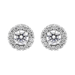 18ct White Gold 0.66ct Diamond Round Cluster Stud Earrings BLC-231