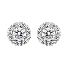 18ct White Gold 0.66ct Diamond Round Cluster Stud Earrings BLC-231