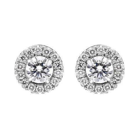 18ct White Gold 0.66ct Diamond Round Cluster Stud Earrings BLC-231