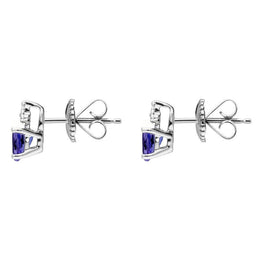 18ct White Gold 0.71ct Tanzanite Diamond Triangle Stud Earrings TS1061E