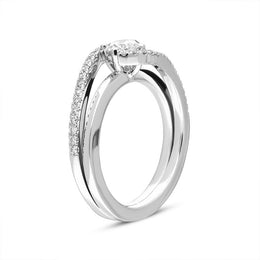 18ct White Gold 0.73ct Diamond Twist Shoulder Ring BLC-166