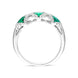 18ct White Gold 1.11ct Emerald 0.19ct Diamond Trilogy Cluster Ring FEU-2288