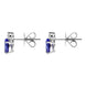 18ct White Gold 1.18ct Tanzanite 0.15ct Diamond Oval Stud Earrings TVN013