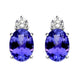 18ct White Gold 1.18ct Tanzanite 0.15ct Diamond Oval Stud Earrings TVN013