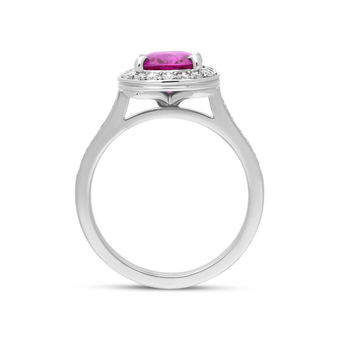 18ct White Gold 2.34ct Pink Sapphire and Diamond Ring. FEU-1279.