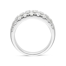 18ct White Gold 3.27ct Diamond Cluster Ring, R1032.