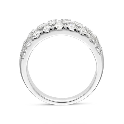 18ct White Gold 3.27ct Diamond Cluster Ring, R1032.