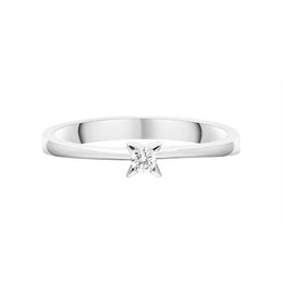 18ct White Gold Brilliant Cut Diamond Shoulder Solitaire Ring BLC-157