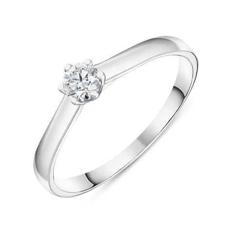 18ct White Gold Brilliant Cut Diamond Trelis Set Solitaire Ring BLC-200