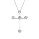 18ct White Gold Diamond Cluster Cross Necklace, RS15