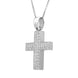 18ct White Gold Diamond Large Cross Necklace 4074