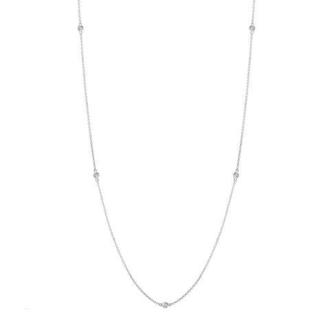 18ct White Gold Diamond Long Necklet N1023