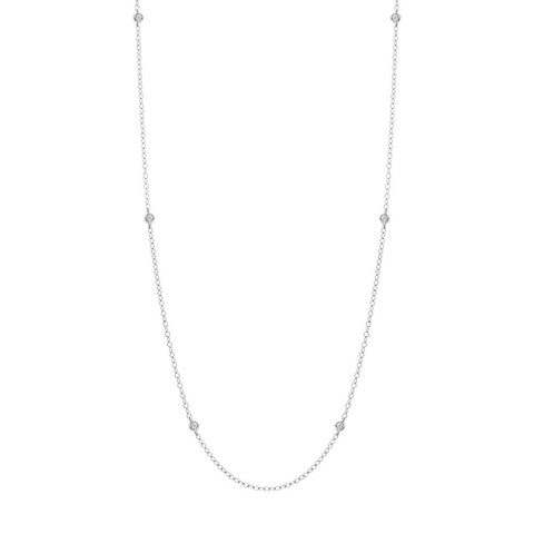 18ct White Gold Diamond Long Necklet N1026