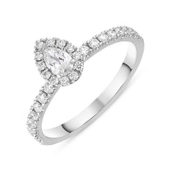 18ct White Gold Diamond Pear Cut Cluster Ring, BLC-263