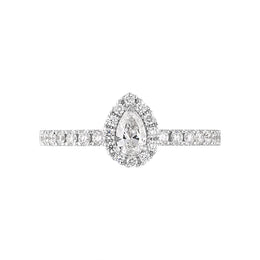 18ct White Gold Diamond Pear Cut Cluster Ring, BLC-263_2