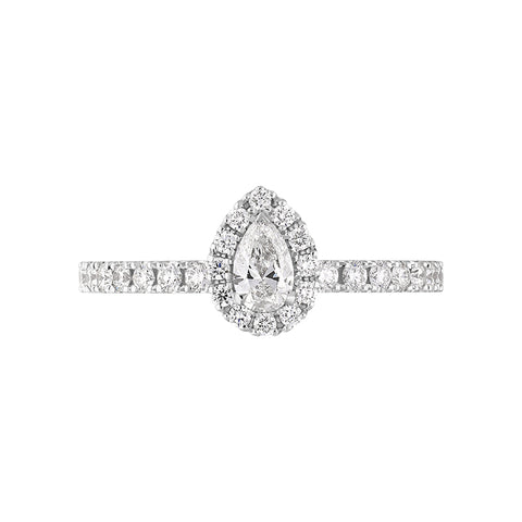 18ct White Gold Diamond Pear Cut Cluster Ring, BLC-263_2