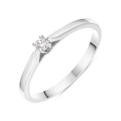 18ct White Gold Diamond Round Brilliant Cut Solitaire Ring, BLC-298