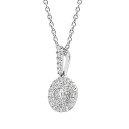 18ct White Gold Diamond Round Cluster Pendant P2826C side