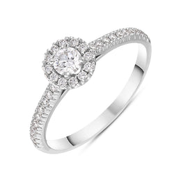 18ct White Gold Diamond Round Cluster Ring, BLC-262