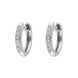 18ct White Gold Diamond Small Hoop Earrings, E00620.