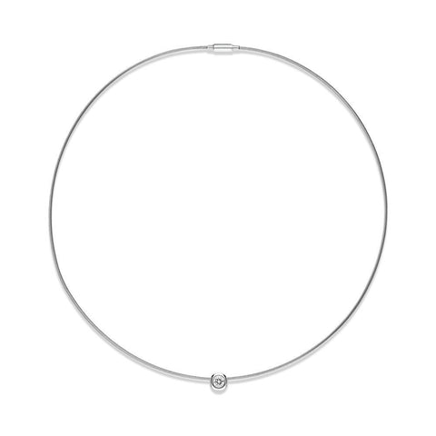 18ct White Gold Diamond Wire Collar Necklace, CH03-18WH-010-NA