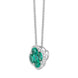 18ct White Gold Emerald 0.22ct Diamond Clover Cluster Necklace FEU-2287