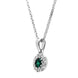 18ct White Gold Emerald and Diamond Cluster Pendant P3548C side