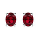 18ct White Gold Ruby Claw Set Oval Stud Earrings, HBM-100